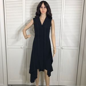 ADEAM Asymmetrical Black Collared Dress Small